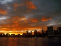 Sunset over a Manhattan. Royalty Free Stock Photo