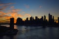 Sunset over a Manhattan Royalty Free Stock Photo