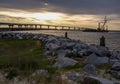 Sunset over Marc Basnight Bridge to Hatteras Island