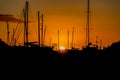 Sunset over Marina at Bucklands Beach in New Zealand Royalty Free Stock Photo