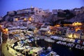 Sunset over the marina of the Vallon des Auffes, Parc National des Calanques, Marseille, France Royalty Free Stock Photo