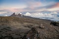 Sunset over Mawenzi Peak, Mount Kilimanjaro, Tanzania, Africa Royalty Free Stock Photo