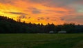 Sunset over meadow Royalty Free Stock Photo