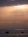 Sunset over Mediterranean sea Royalty Free Stock Photo