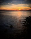 Sunset over the Mediterranean Sea from above near Paphos, Cyprus, October 2018 Royalty Free Stock Photo