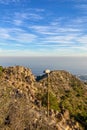 Sunset over Mediterranean sea and Fuengirola from Calamorro peak Royalty Free Stock Photo