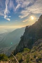 Sunset over Mediterranean sea and Fuengirola from Calamorro peak Royalty Free Stock Photo