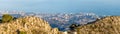 Sunset over Mediterranean sea and Fuengirola from Calamorro peak Royalty Free Stock Photo