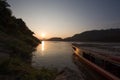 Sunset over Mekong River at Luang Prabang, Laos Royalty Free Stock Photo