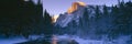 Sunset over Merced River and Half Dome, Yosemite, California Royalty Free Stock Photo