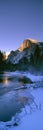 Sunset over Merced River and Half Dome, Yosemite, California Royalty Free Stock Photo