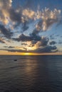 Sunset over Mexico from Puerta Maya cruise port Cozumel