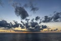 Sunset over Mexico from Puerta Maya cruise port Cozumel