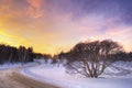 Sunset over a midwest prairie Royalty Free Stock Photo