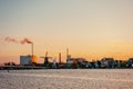 Sunset over the mill. Rotterdam. Holland.