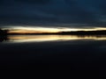 Sunset over Minnesota lake cloud reflections