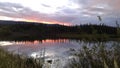 sunset over Minto Lake, Yukon Territory, Canada Royalty Free Stock Photo