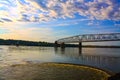 Sunset over the Mississippi River