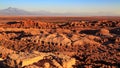 Sunset over the moon valley / valle de la luna in the Atacama desert, Chile Royalty Free Stock Photo