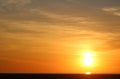 Sunset over Morecambe Bay, wind farm on horizon Royalty Free Stock Photo