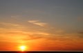 Sunset over Morecambe Bay, wind farm on horizon Royalty Free Stock Photo