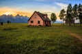 Sunset Over Mormon Row at Grand Teton National Park Royalty Free Stock Photo