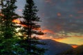 Sunset over the mountain in Denali National park. Royalty Free Stock Photo