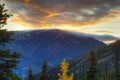 Sunset over the mountain in Denali National park. Royalty Free Stock Photo