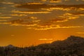 Sunset over a mountain landscape in the Sonoran Desert Royalty Free Stock Photo