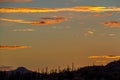 Sunset over a mountain landscape in the Sonoran Desert Royalty Free Stock Photo