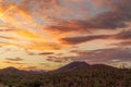 Sunset over a mountain landscape in the Sonoran Desert Royalty Free Stock Photo