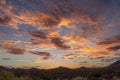 Sunset over a mountain landscape in the Sonoran Desert Royalty Free Stock Photo