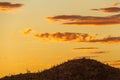 Sunset over a mountain landscape in the Sonoran Desert Royalty Free Stock Photo