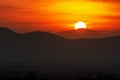 Sunset over mountain range Royalty Free Stock Photo