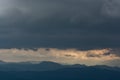 Sunset over the mountain range Royalty Free Stock Photo