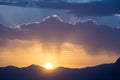 sunset over the mountains Royalty Free Stock Photo
