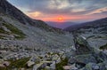 Sunset over the mountains Royalty Free Stock Photo