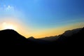 Sunset over mountains Royalty Free Stock Photo