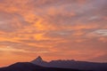 Sunset Over Mt. Thielsen In Crater Lake Royalty Free Stock Photo