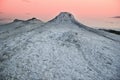 Sunset over the muddy volcanoes Royalty Free Stock Photo