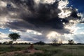 Sunset over the namibian grassland Royalty Free Stock Photo