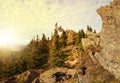 Sunset over the National park Sumava Royalty Free Stock Photo