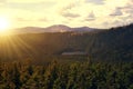 Sunset over the National park Sumava Royalty Free Stock Photo