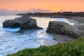 Sunset over Natural Bridges State Beach. Royalty Free Stock Photo