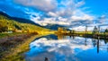 Sunset over Nicomen Slough in British Columbia, Canada Royalty Free Stock Photo