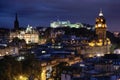 Sunset over night Edinburgh, Scotland