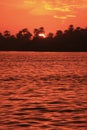 Sunset over the Nile river, Luxor Royalty Free Stock Photo