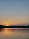 Sunset over Nolan lake autumn Royalty Free Stock Photo