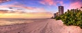 Sunset over North Gulf Shore Beach along the coastline of Naples Royalty Free Stock Photo