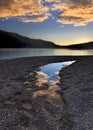 Sunset over north Idaho lake. Royalty Free Stock Photo